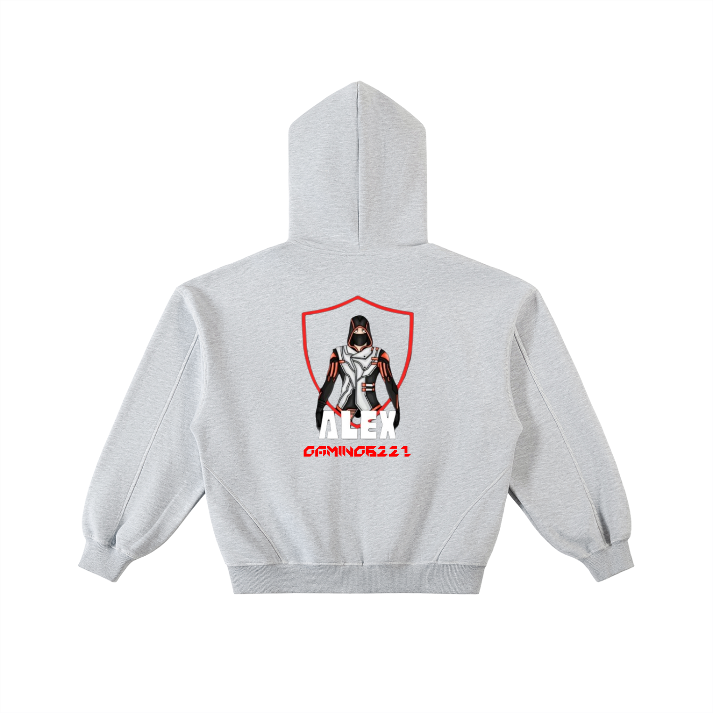 Contrast-Stitched Boxy Fleece Zip Hoodie