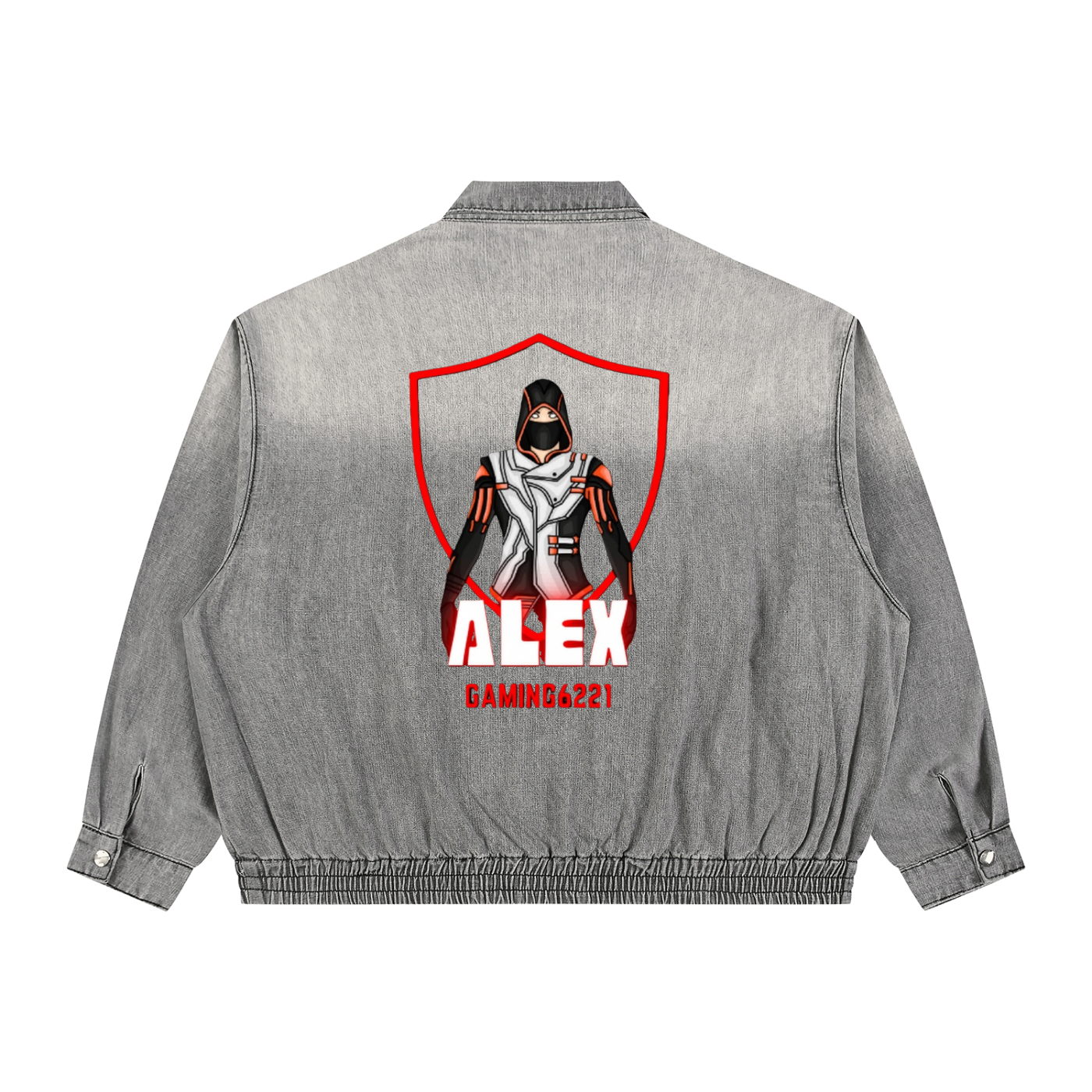 Unisex Vintage Wash Full-Zip Denim Jacket